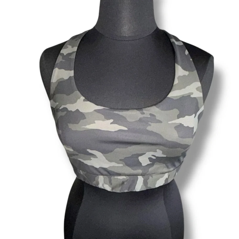 ATHLETA Ultimate Printed Bra D & DD+ | Plus 1X | Olive Camo